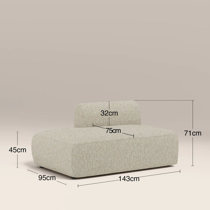 Malmo Left Divan Module Section Oatmeal Woven Boucle
