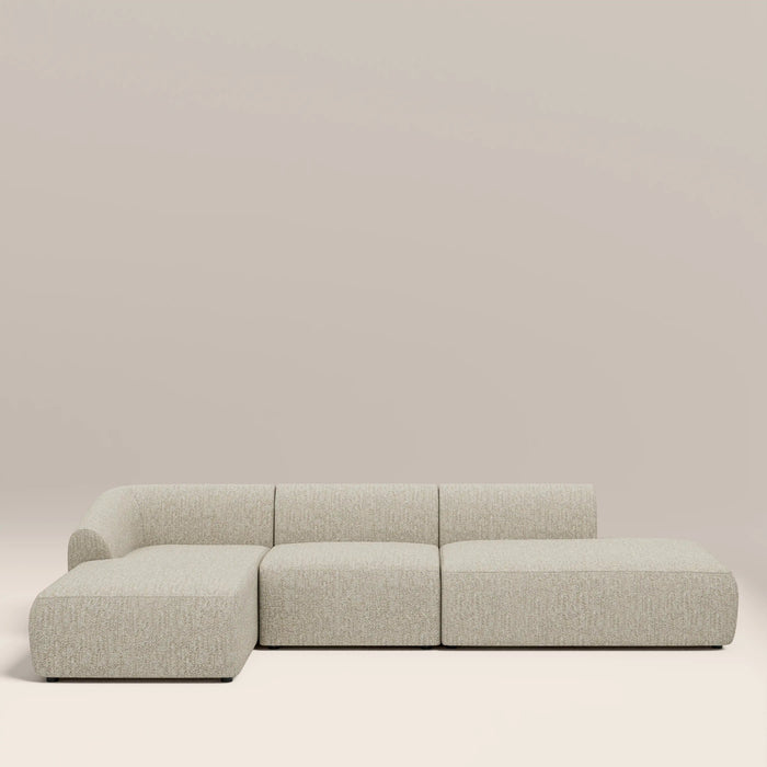 Malmo Left Hand 3 Seater L Shape Sofa Oatmeal Woven Boucle