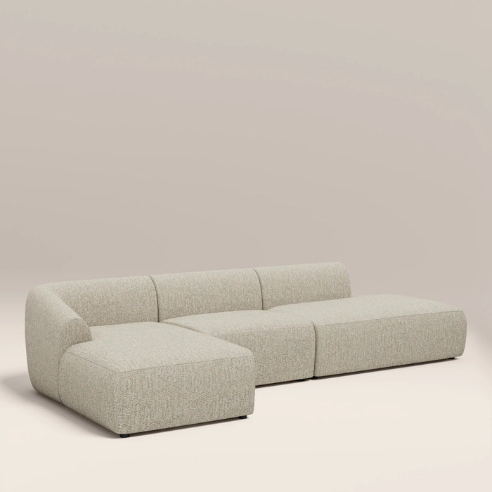 Malmo Left Hand 3 Seater L Shape Sofa Oatmeal Woven Boucle