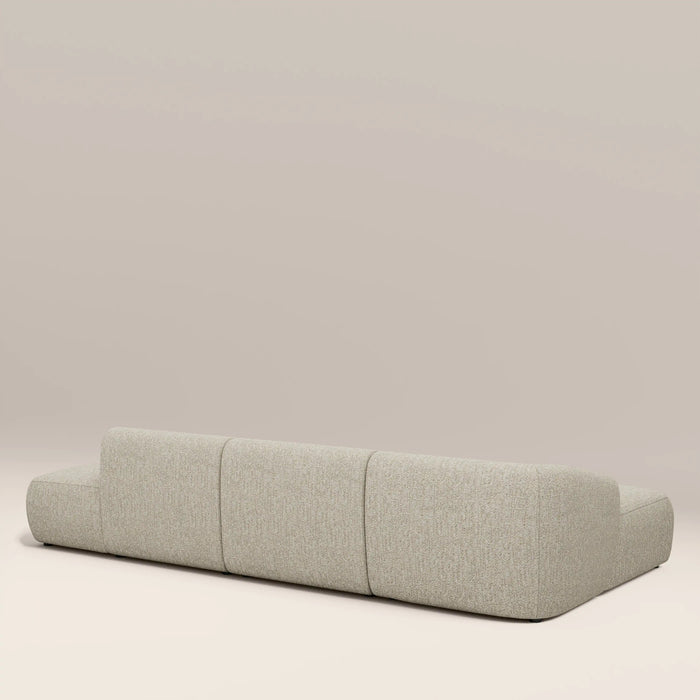Malmo Left Hand 3 Seater L Shape Sofa Oatmeal Woven Boucle