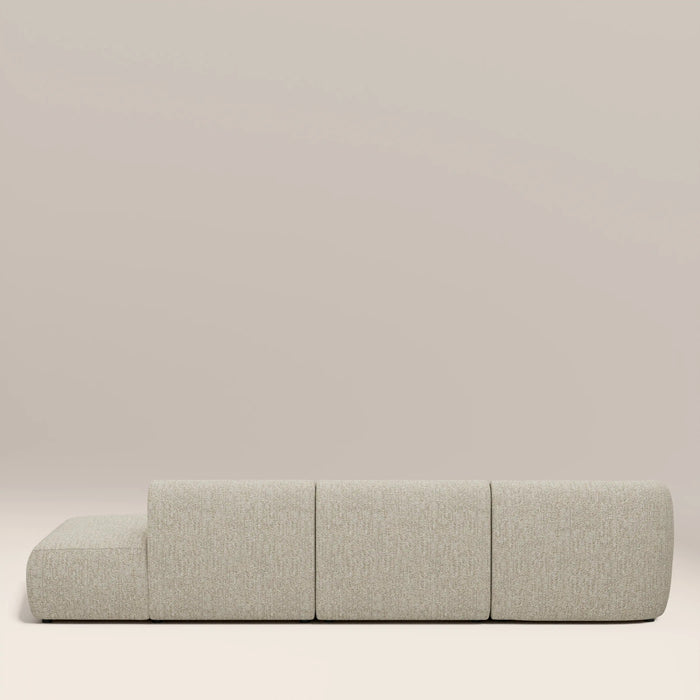 Malmo Left Hand 3 Seater L Shape Sofa Oatmeal Woven Boucle