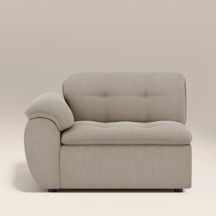 Bamba Left Hand Module Section | Pebble Grey Velvet Chenille