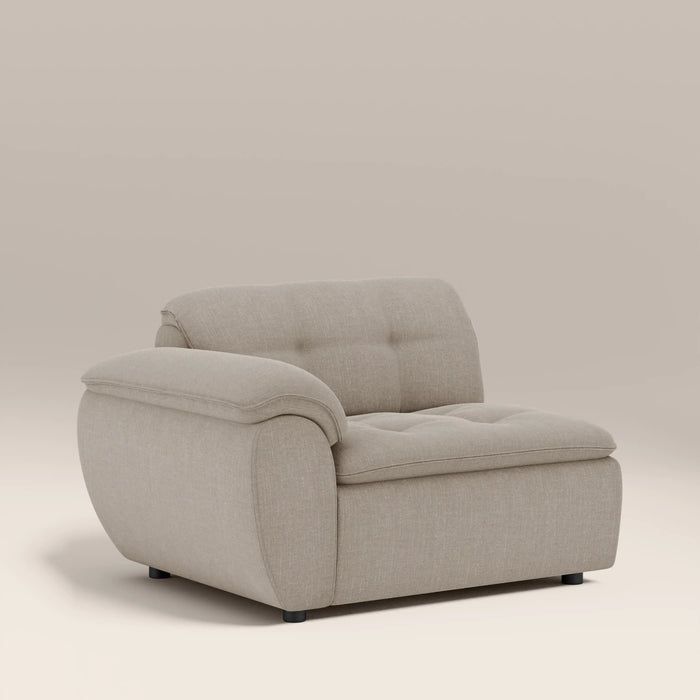 Bamba Left Hand Module Section | Pebble Grey Velvet Chenille