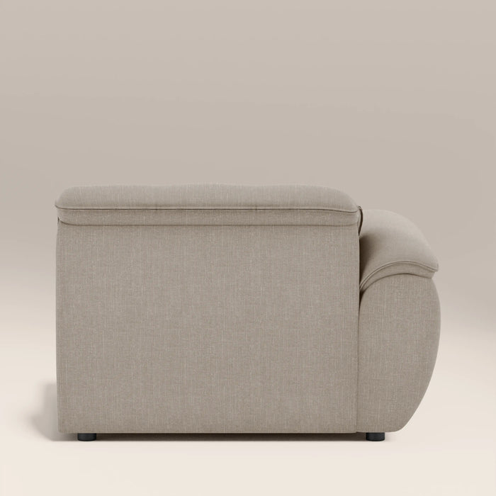 Bamba Left Hand Module Section | Pebble Grey Velvet Chenille