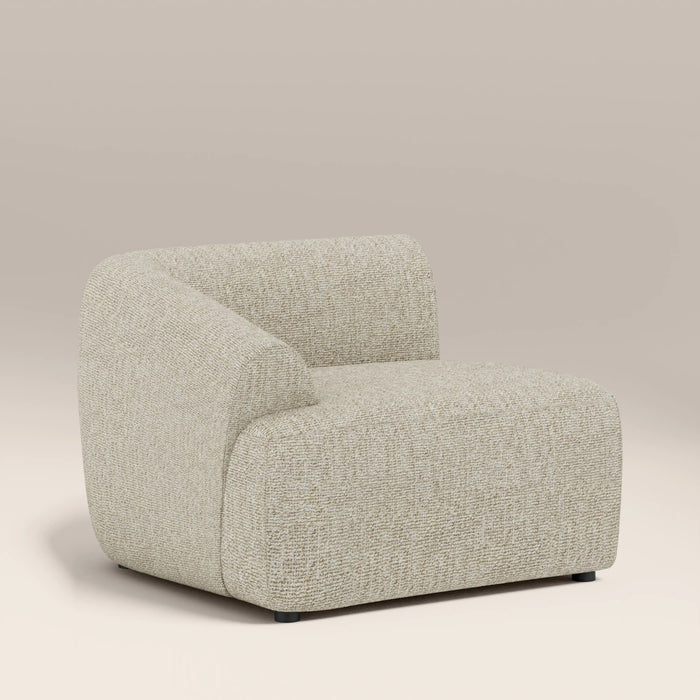 Malmo Left Hand Module Section Oatmeal Woven Boucle