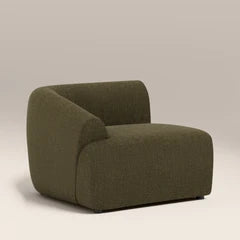 Malmo Left Hand Module Section | Olive Green Velvet Chenille