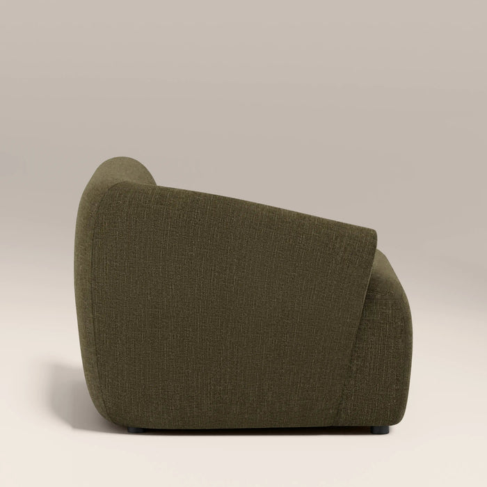 Malmo Left Hand Module Section Olive Green Velvet Chenille