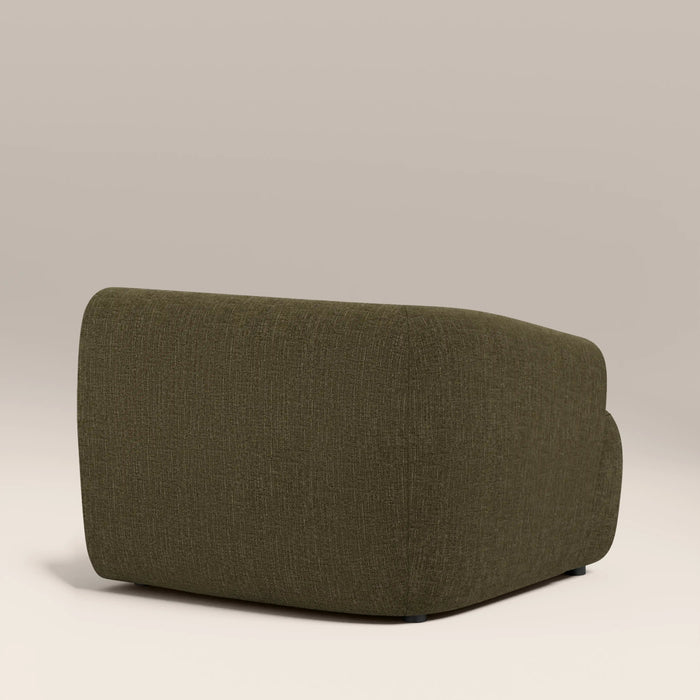 Malmo Left Hand Module Section Olive Green Velvet Chenille