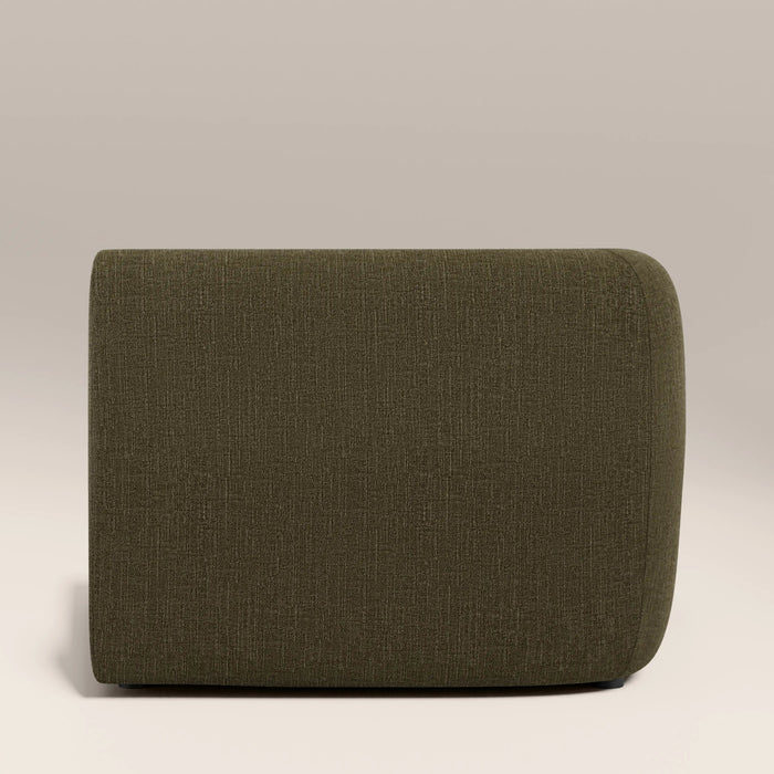Malmo Left Hand Module Section Olive Green Velvet Chenille