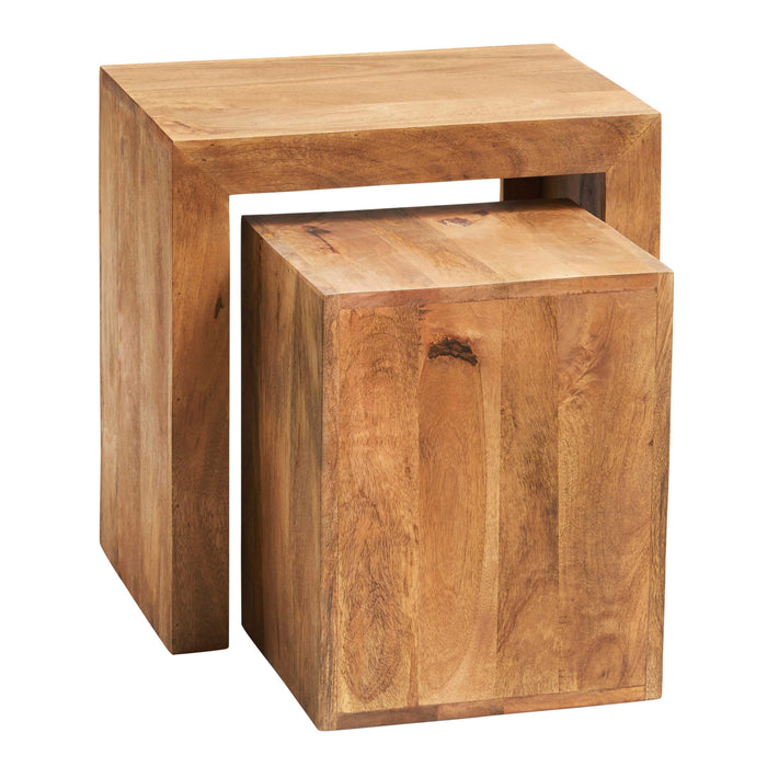 Toko Light Mango Cubed Nest of 2 Tables