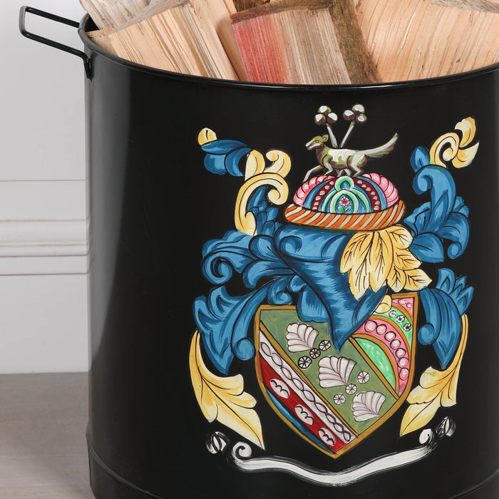 Black Painted Iron Heavy Duty Log Bucket