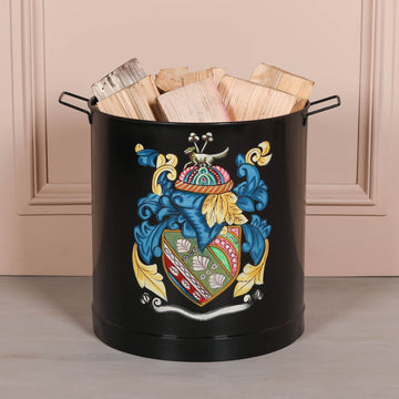 Black Painted Iron Heavy Duty Log Bucket