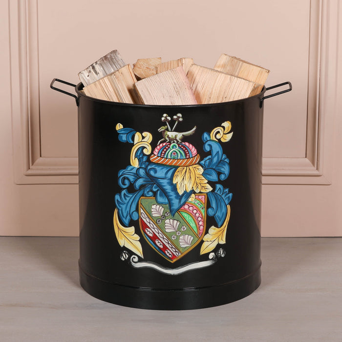 Black Painted Iron Heavy Duty Log Bucket