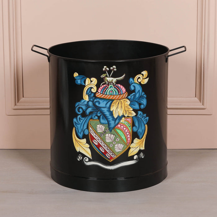 Black Painted Iron Heavy Duty Log Bucket