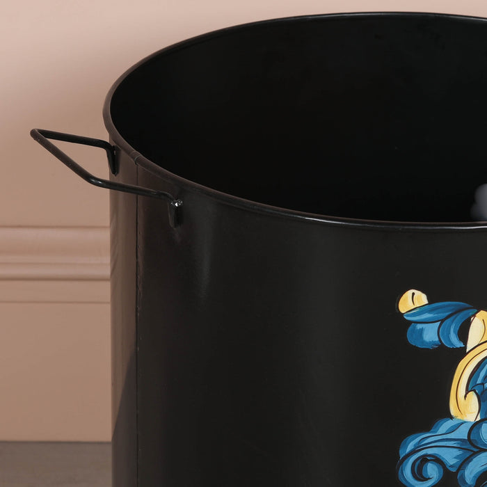 Black Painted Iron Heavy Duty Log Bucket