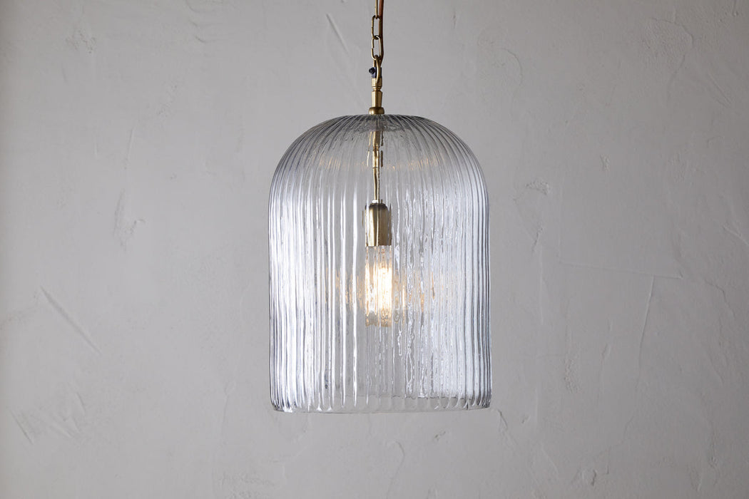 Lumina Fluted Recycled Glass Pendant Clear