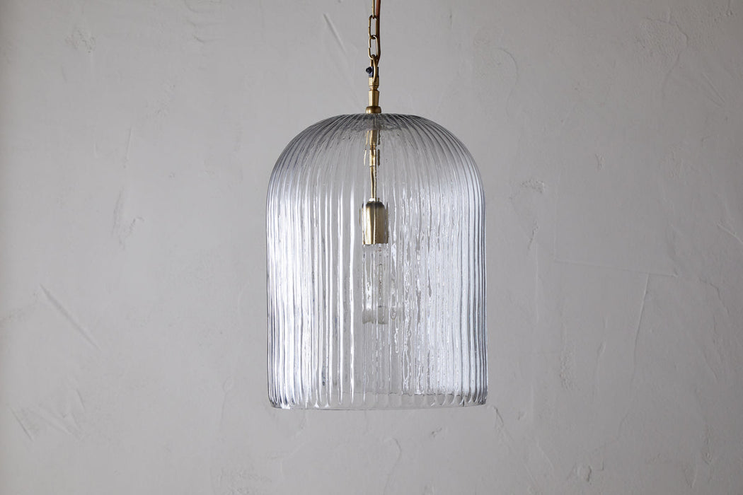 Lumina Fluted Recycled Glass Pendant Clear