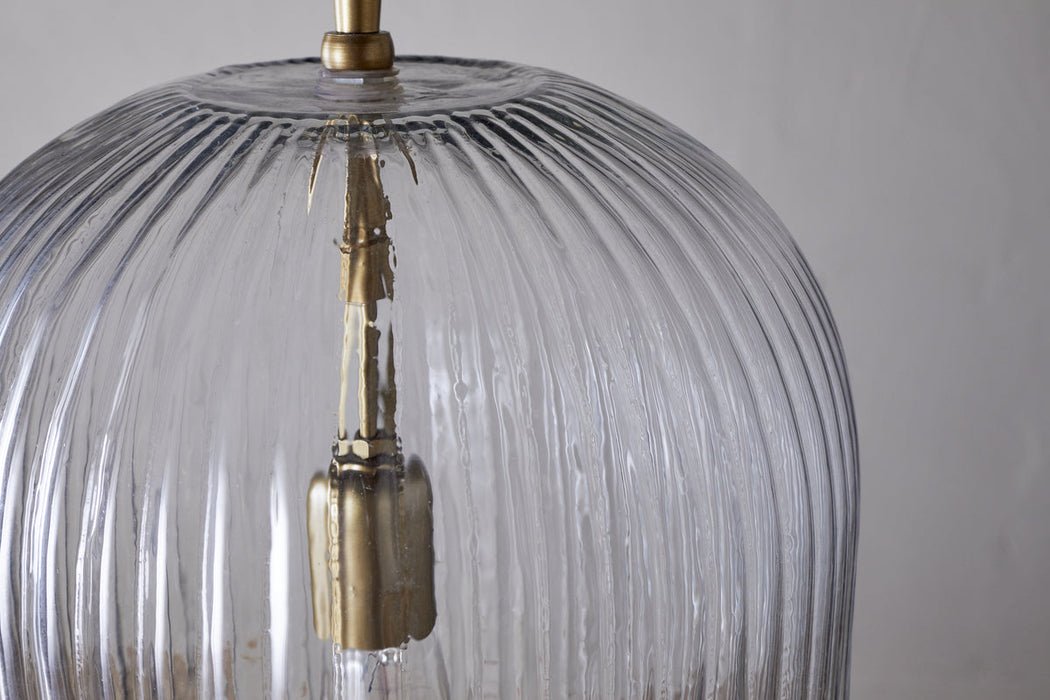 Lumina Fluted Recycled Glass Pendant Clear