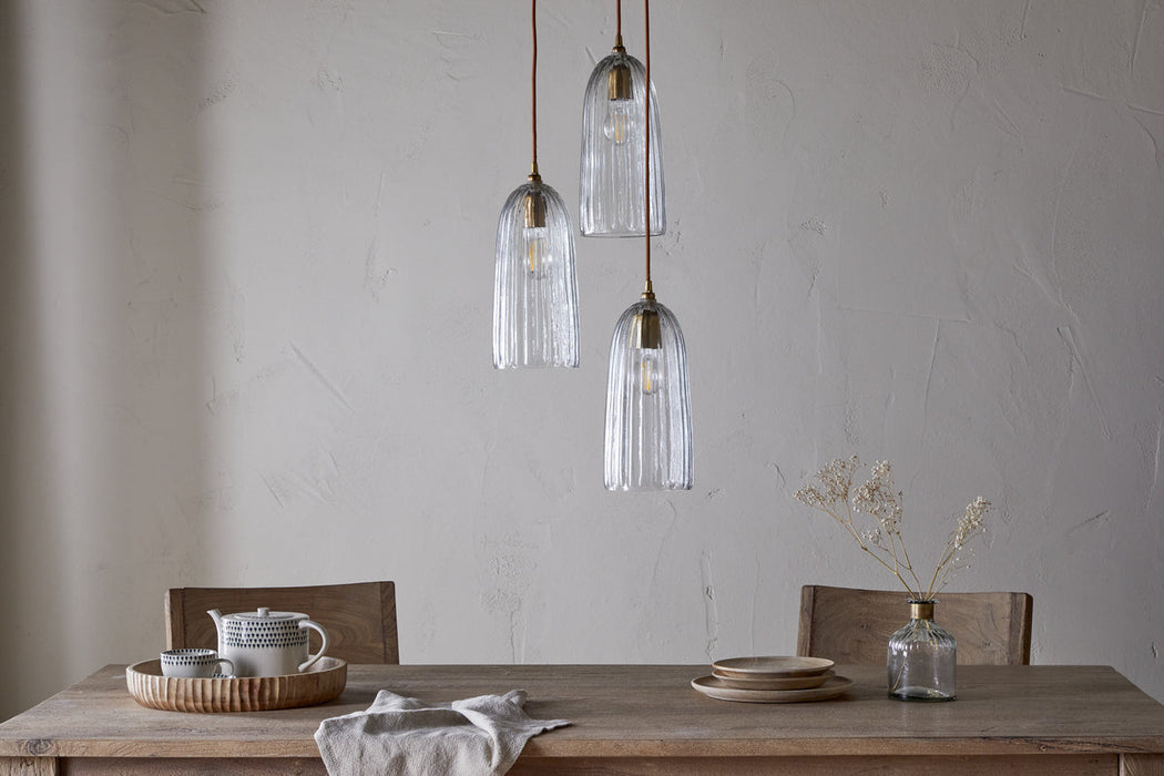 Lumina Fluted Recycled Glass Cluster Light Clear