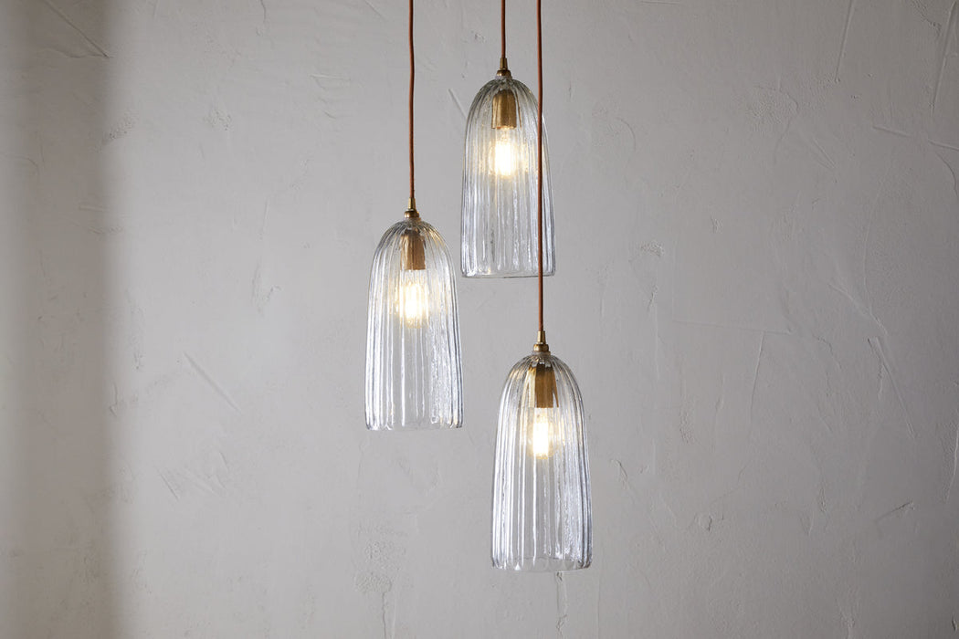 Lumina Fluted Recycled Glass Cluster Light Clear
