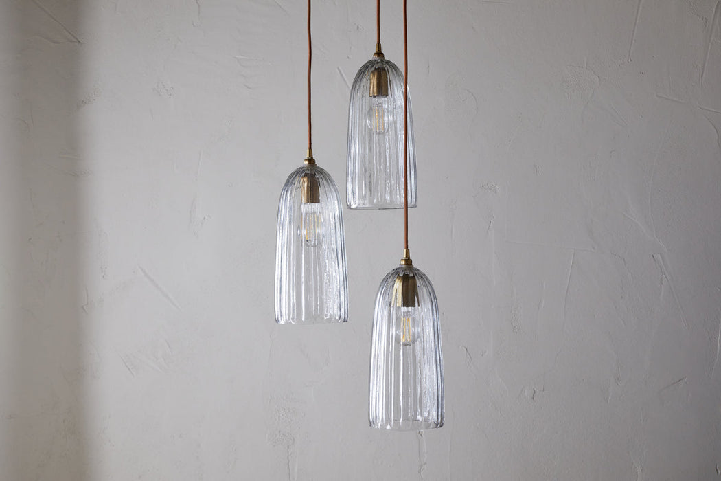 Lumina Fluted Recycled Glass Cluster Light Clear