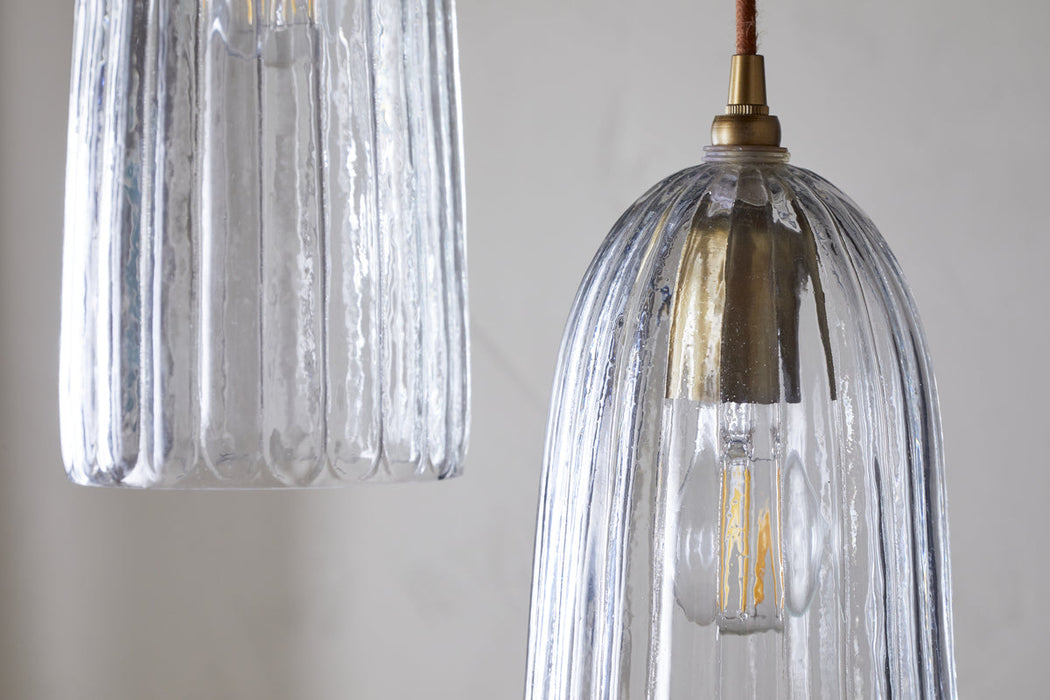 Lumina Fluted Recycled Glass Cluster Light Clear