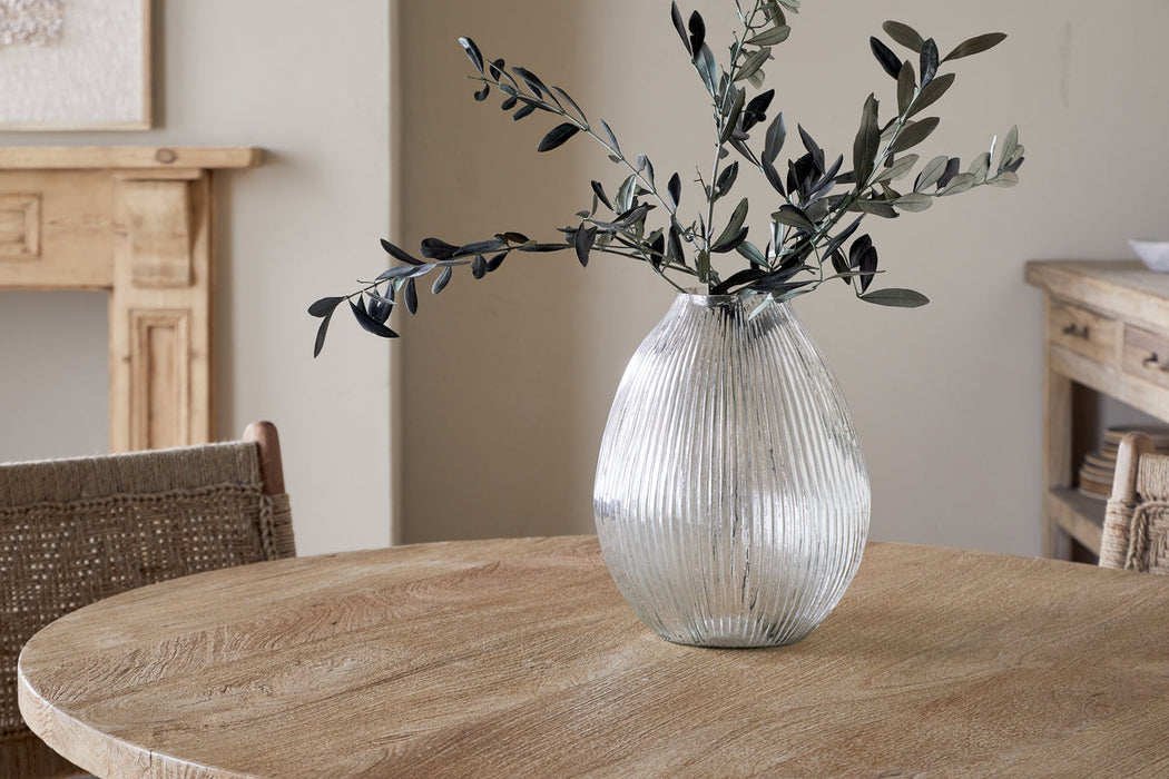 Linsy Ribbed Glass Vase Clear