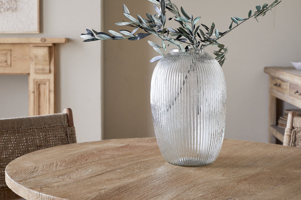 Linsy Ribbed Glass Vase Clear