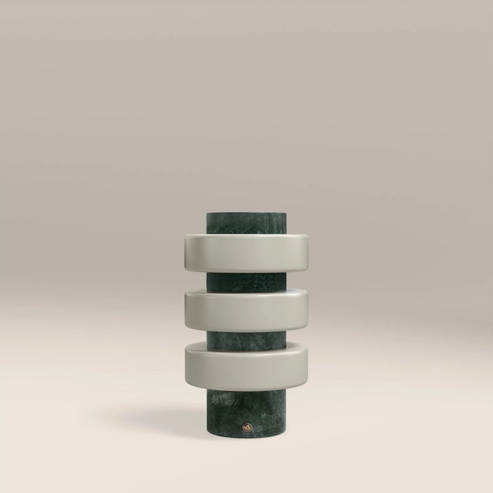 Alanis Table Lamp Opal Glass & Dark Green Marble