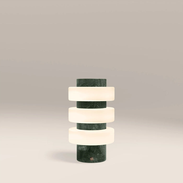 Alanis Table Lamp Opal Glass & Dark Green Marble