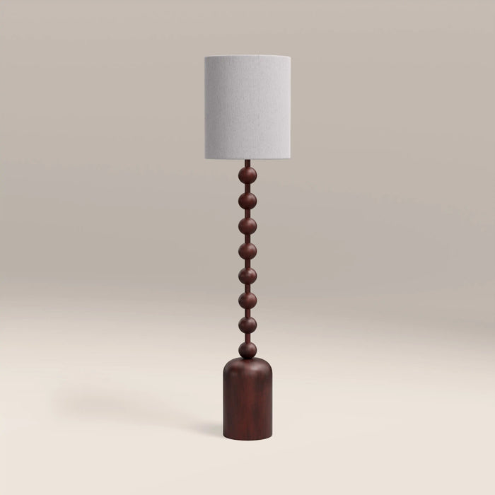 Latimer Floor Lamp Natural Linen & Walnut