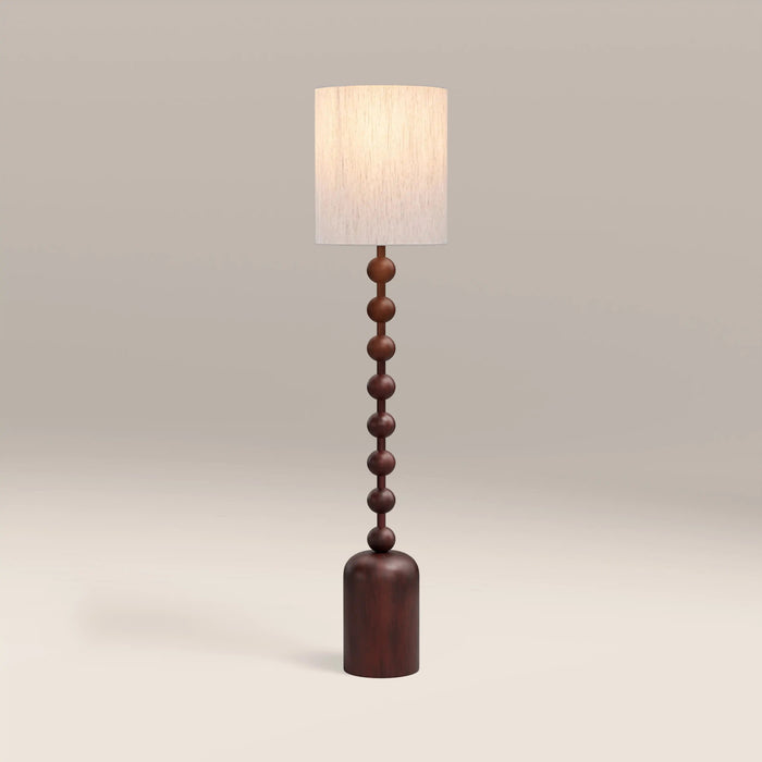 Latimer Floor Lamp Natural Linen & Walnut