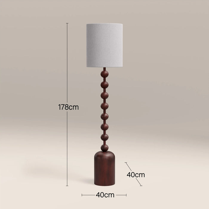 Latimer Floor Lamp Natural Linen & Walnut