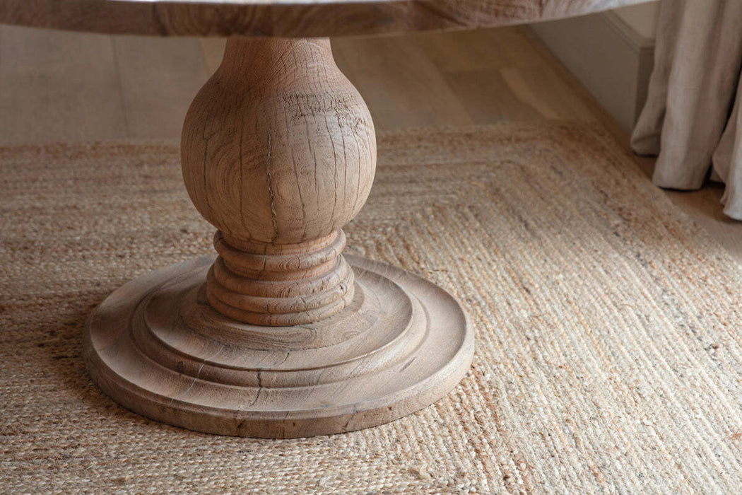 Laya Round Carved Mango Wood Table Large