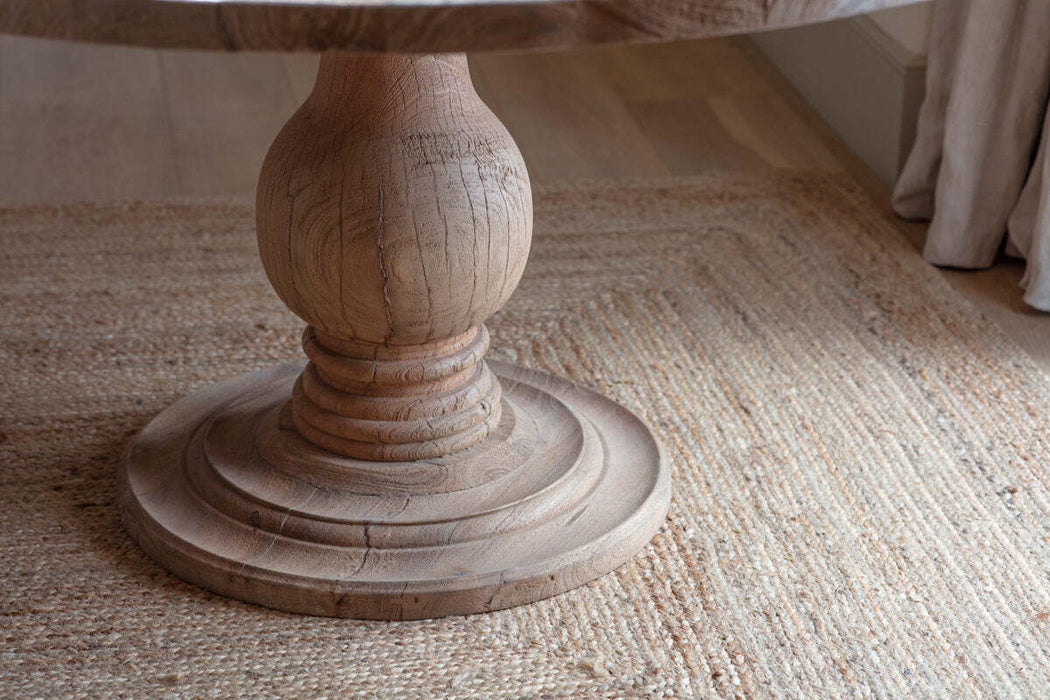 Laya Round Carved Mango Wood Table Small