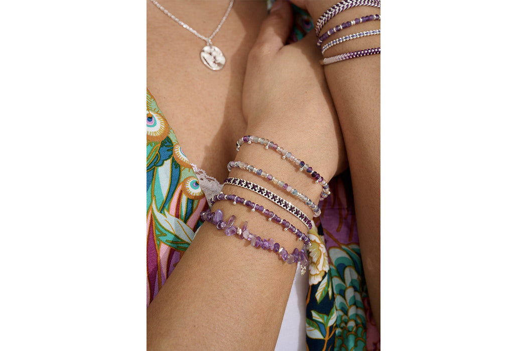 Lilia Silver & Purple Ombre Slider Bracelet