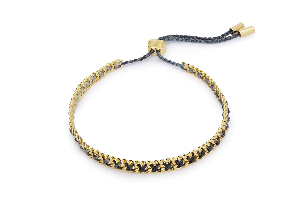 Lilia Charcoal & Gold Woven Bracelet