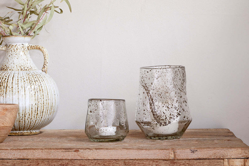 Linora Recycled Glass Tealight Holder Clear