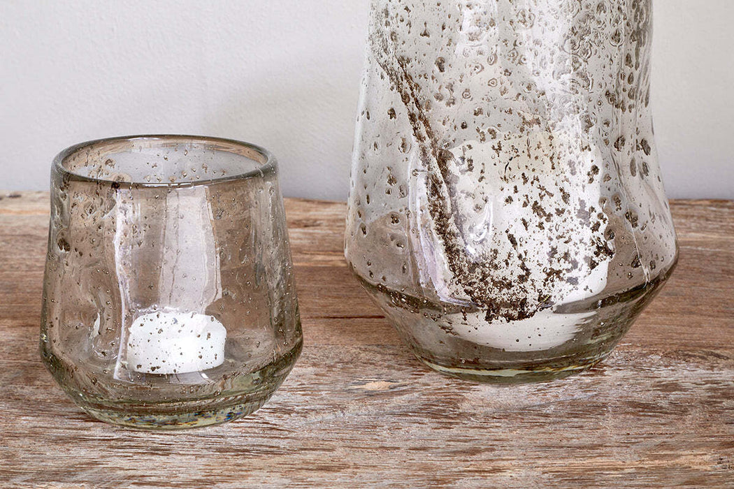 Linora Recycled Glass Tealight Holder Clear
