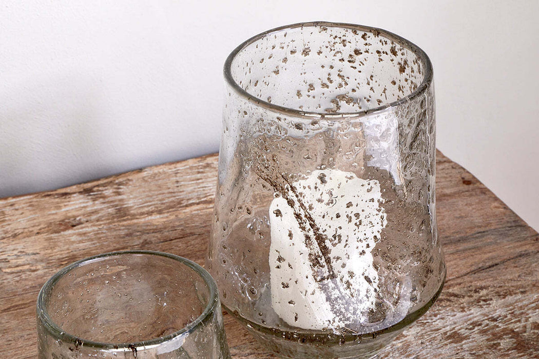 Linora Recycled Glass Tealight Holder Clear