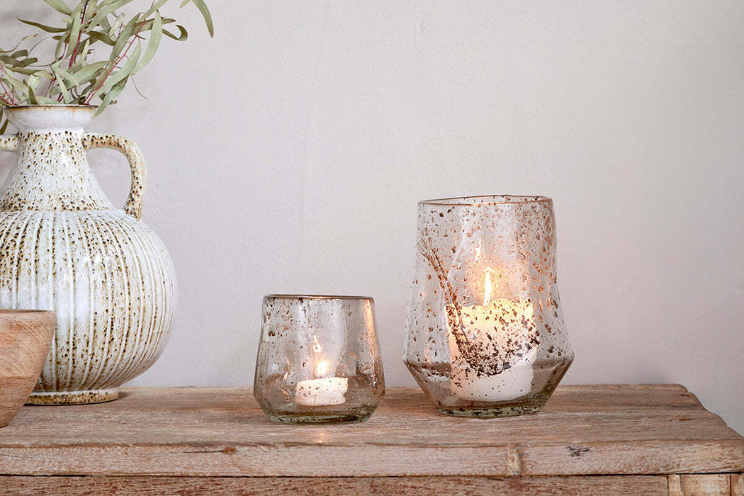 Linora Recycled Glass Tealight Holder Clear