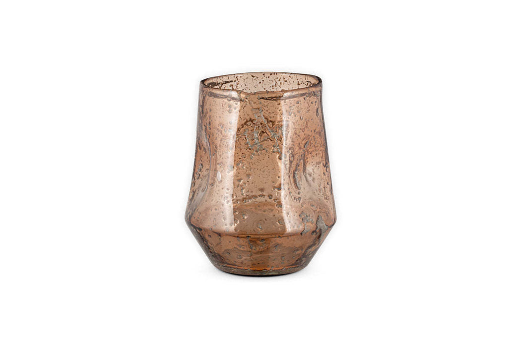 Linora Recycled Glass Tealight Holder Terracotta