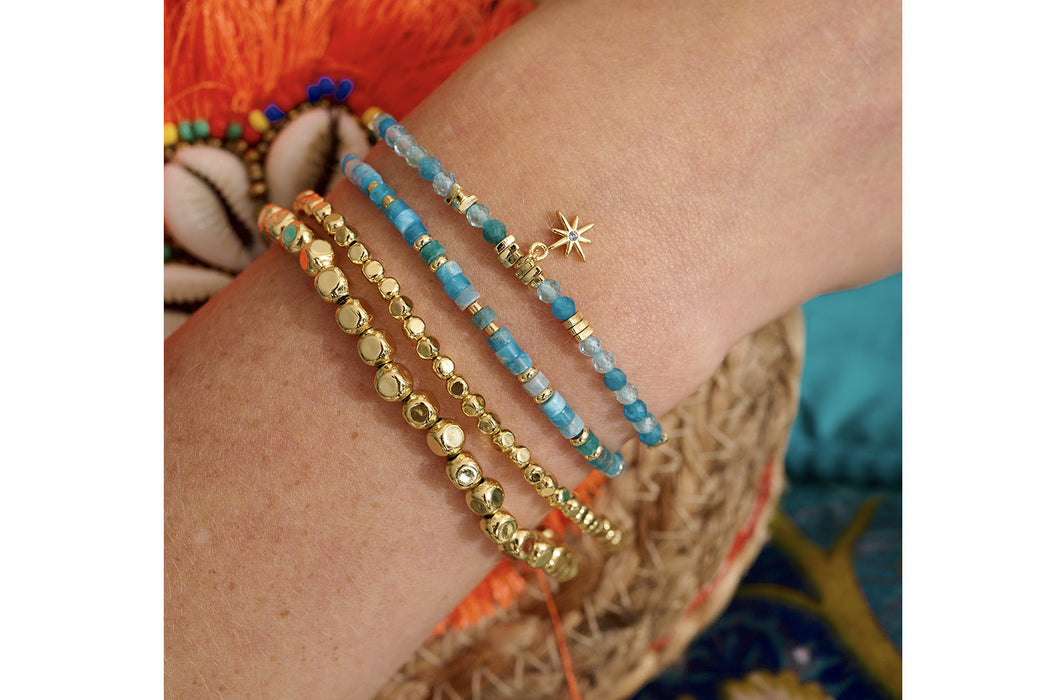 Liv Apatite & Gold Beaded Slider Bracelet