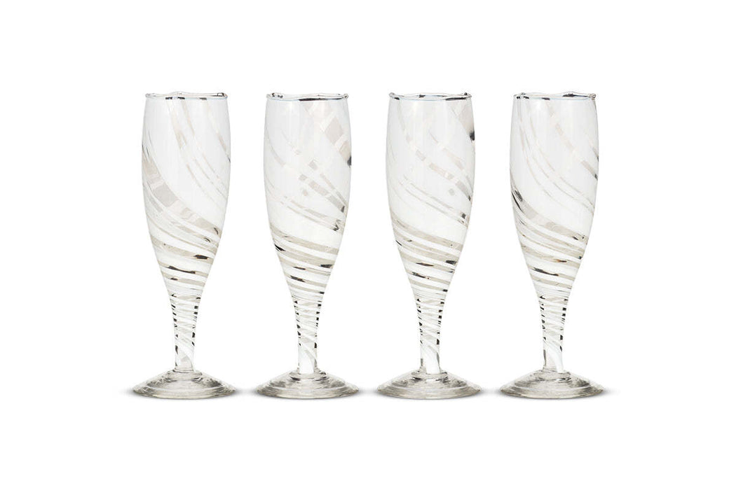 Lohara Champagne Glass White Set Of 4