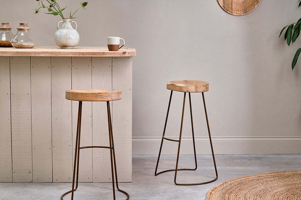 Loko Mango Wood Stool Tall