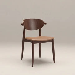 Emrik Stackable Wooden Carver Dining Chair | Upholstered Seat & Wide Backrest