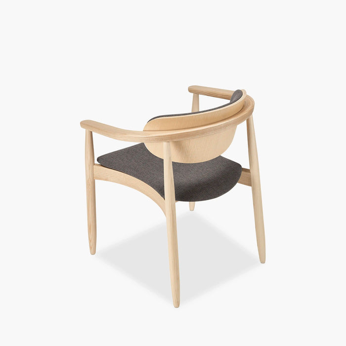 Emrik Wooden Carver Dining Chair Upholstered Seat & Mixed Material Backrest