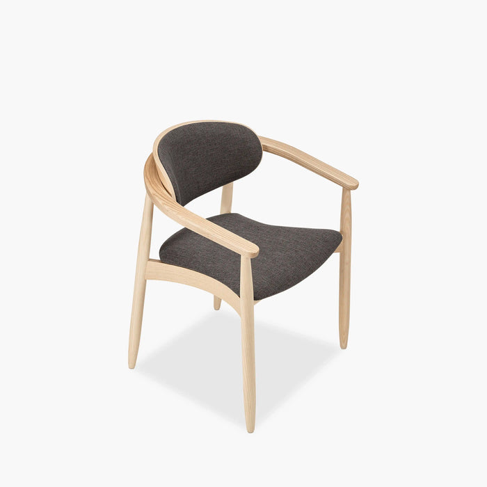 Emrik Wooden Carver Dining Chair Upholstered Seat & Mixed Material Backrest