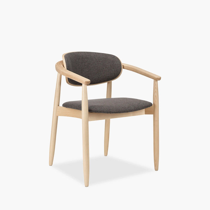 Emrik Wooden Carver Dining Chair Upholstered Seat & Mixed Material Backrest