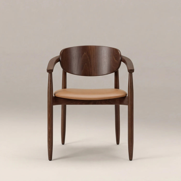 Emrik Wooden Carver Dining Chair Upholstered Seat & Wide Backrest